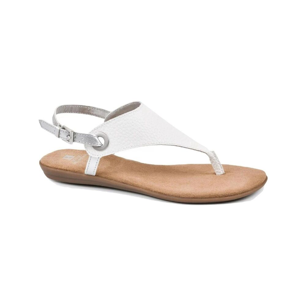 White Mountain Womens 10 M White Tumbled London Slingback Thong Sandals NIB NB9